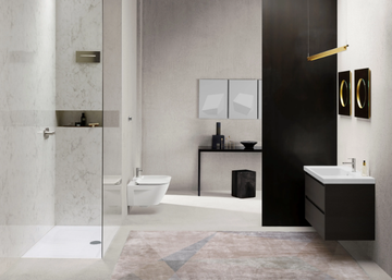 NORM 100X50 - Rectangular single ceramic washbasin with towel rail by GSI ceramica - view 3